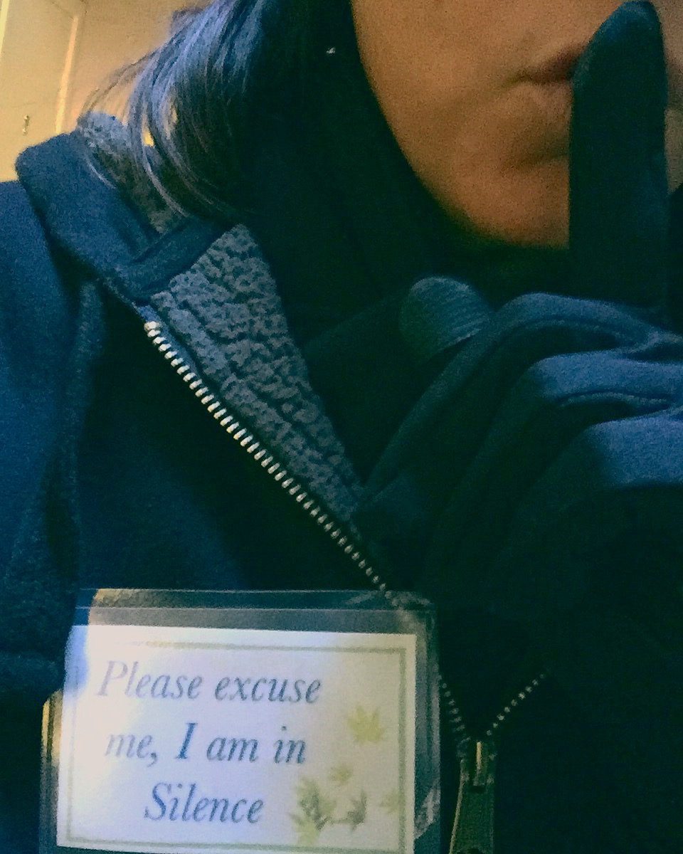 A sign reading please excuse me, I am in silence